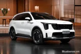Kia Sorento màu trắng 3/4 trước (góc khác)