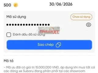 Giảm giá mua xe Subaru 15 triệu đồng