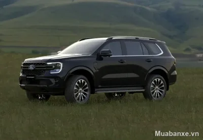 Ford Everest màu đen góc 3/4 bên