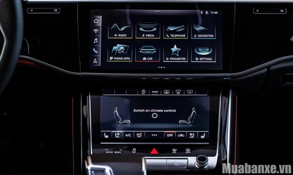 man hinh giai tri tren xe audi a8l tinbanxe vn