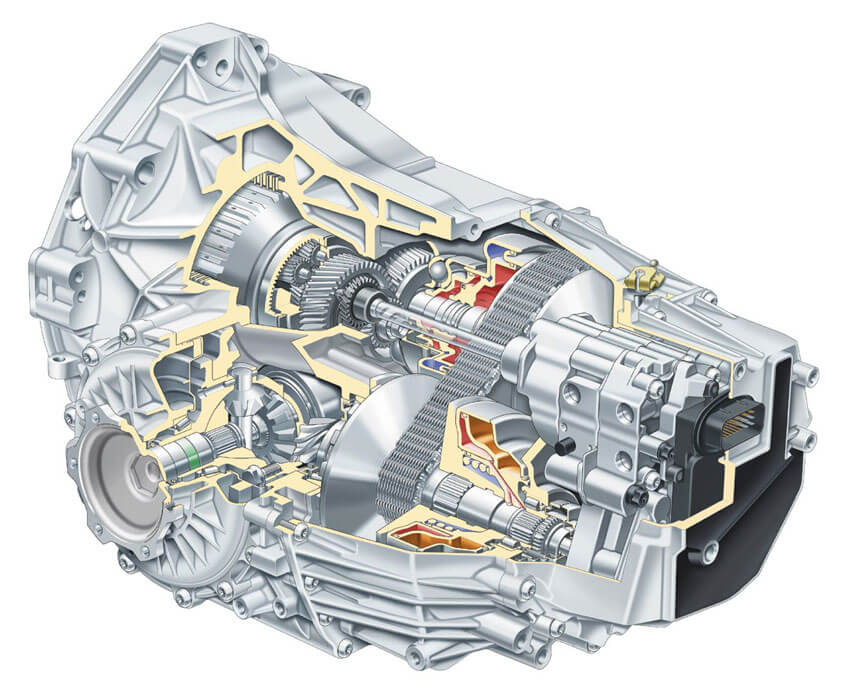 Mặt cắt hộp số vô cấp CVT