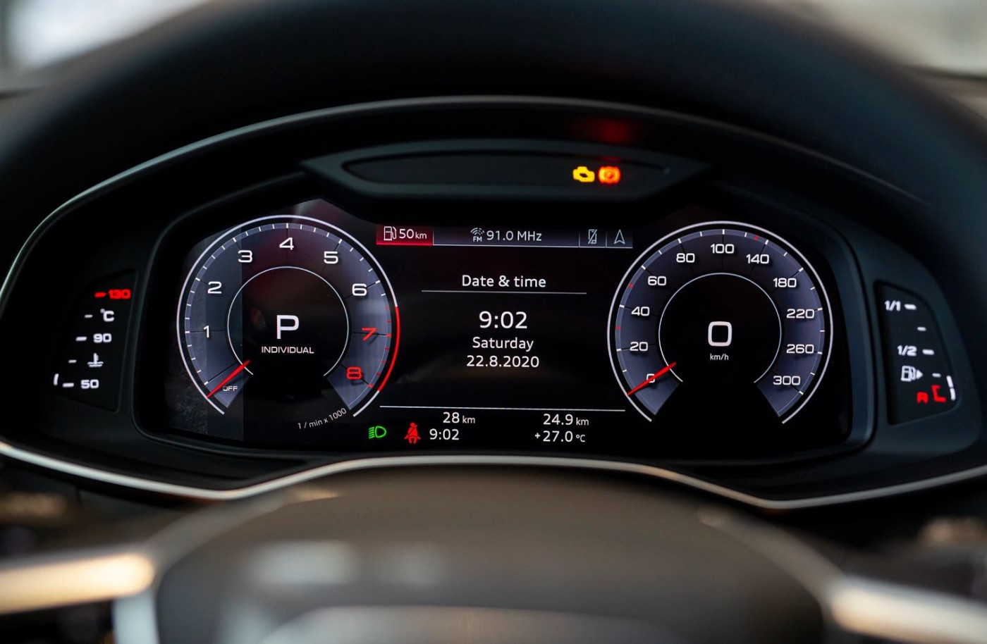 dong ho dien tu tren xe audi a7