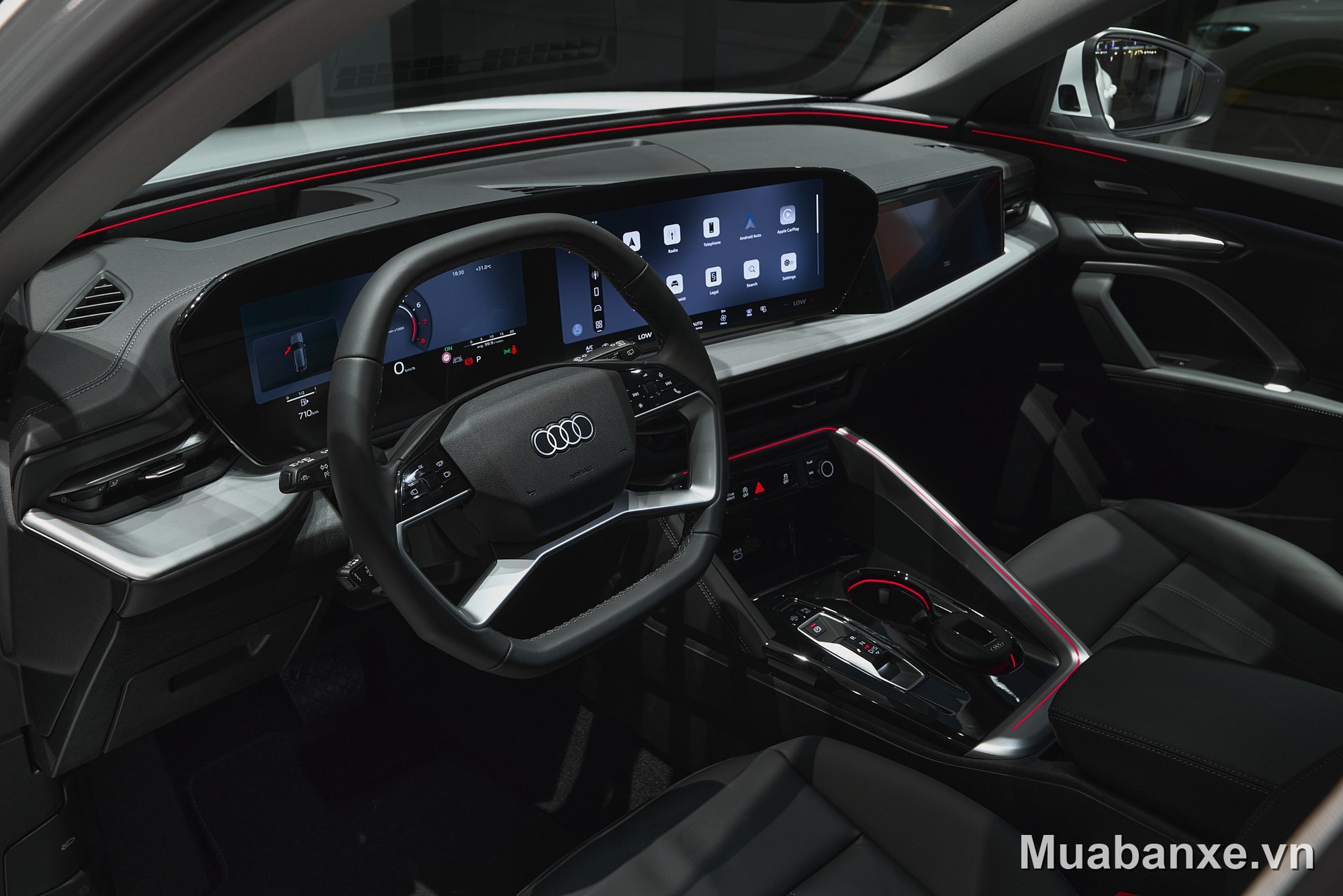 Audi Q5 2026 với vô lăng hiện đại và màn hình giải trí