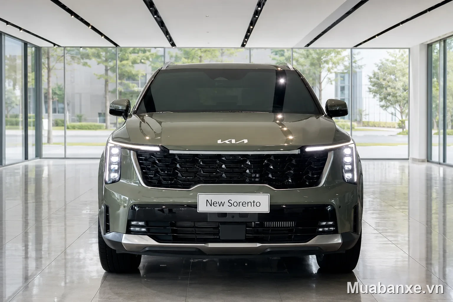 Kia Sorento đầu xe nhìn trước màu xanh