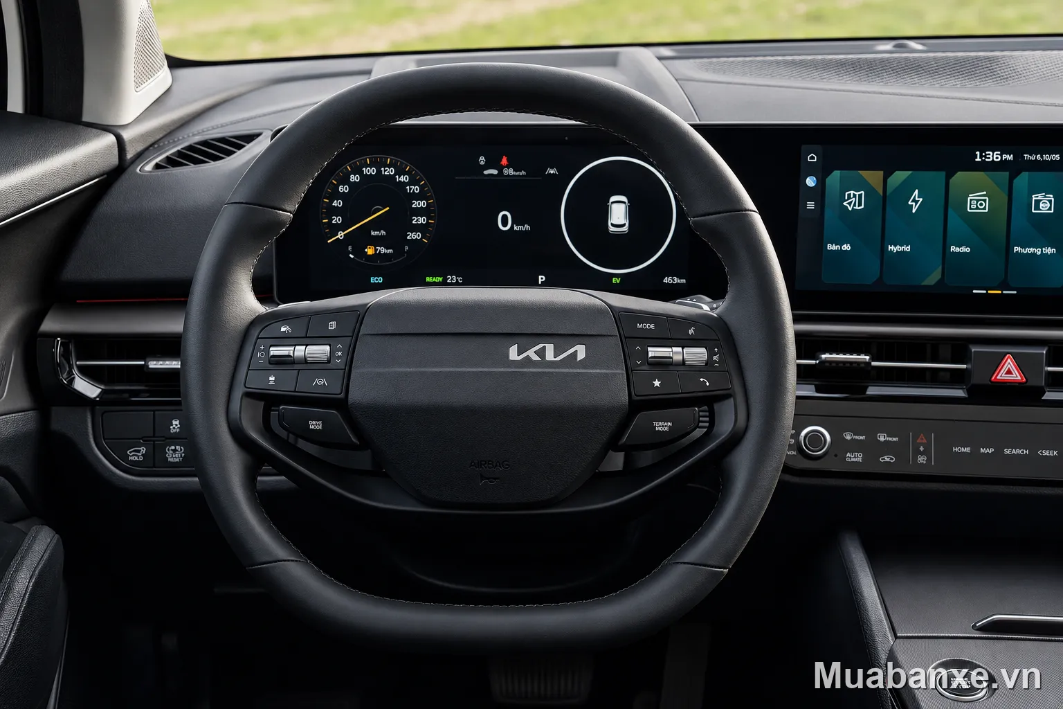 Kia Sportage vô lăng hiện đại với các nút điều khiển