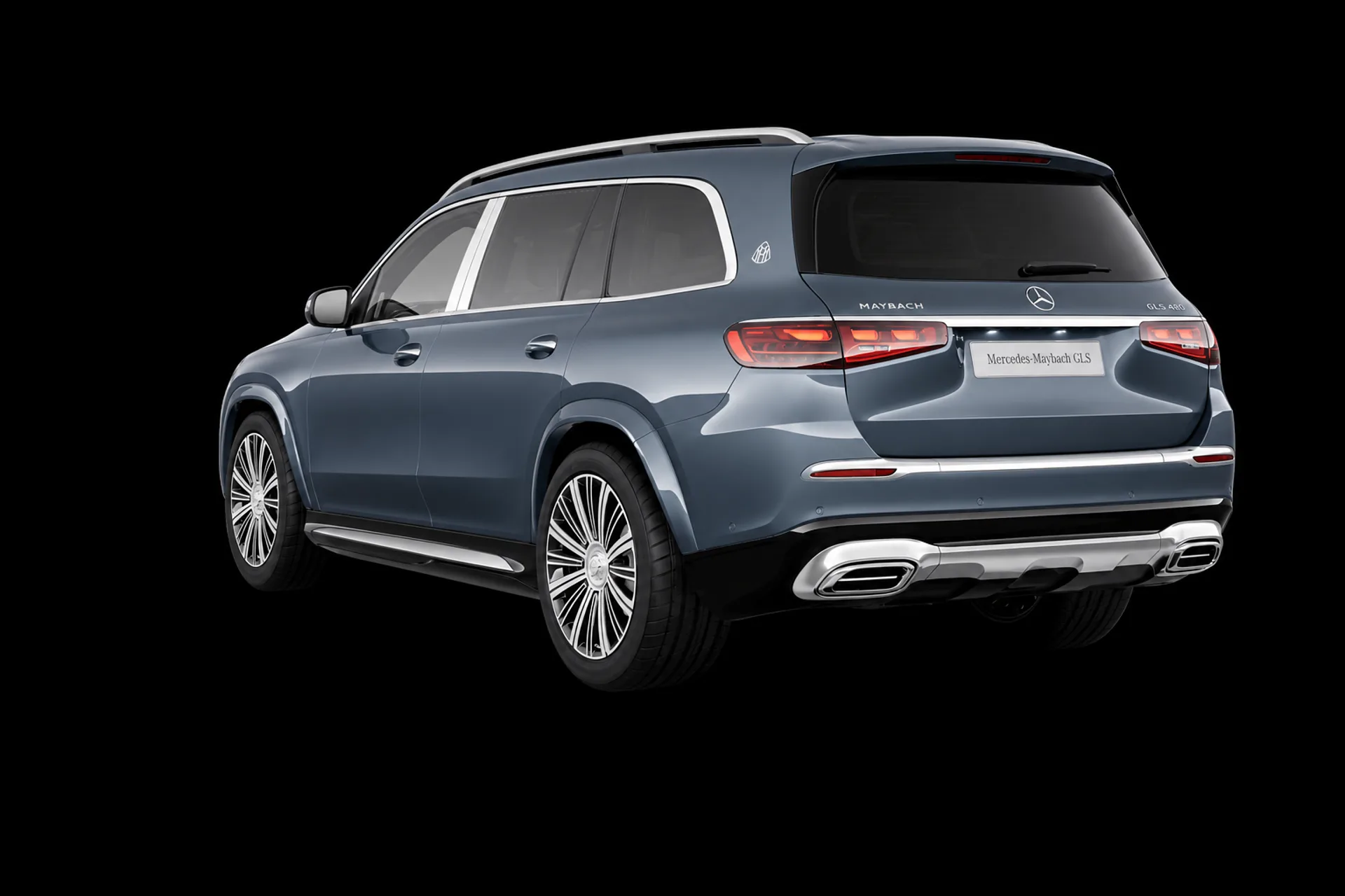 Phía sau Mercedes-Maybach GLS 480 xanh Sodalite