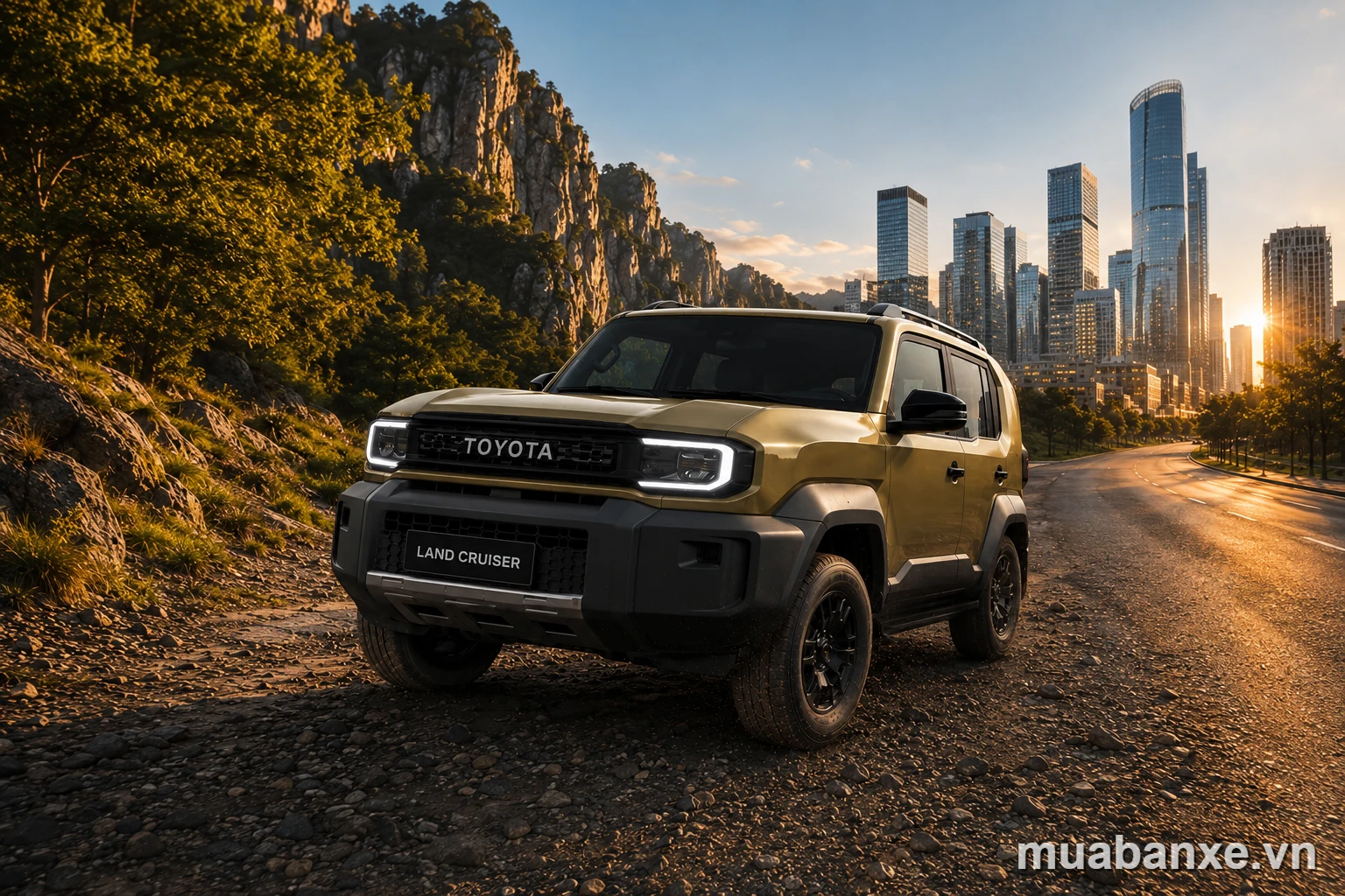 Toyota Land Cruiser FJ lúc hoàng hôn