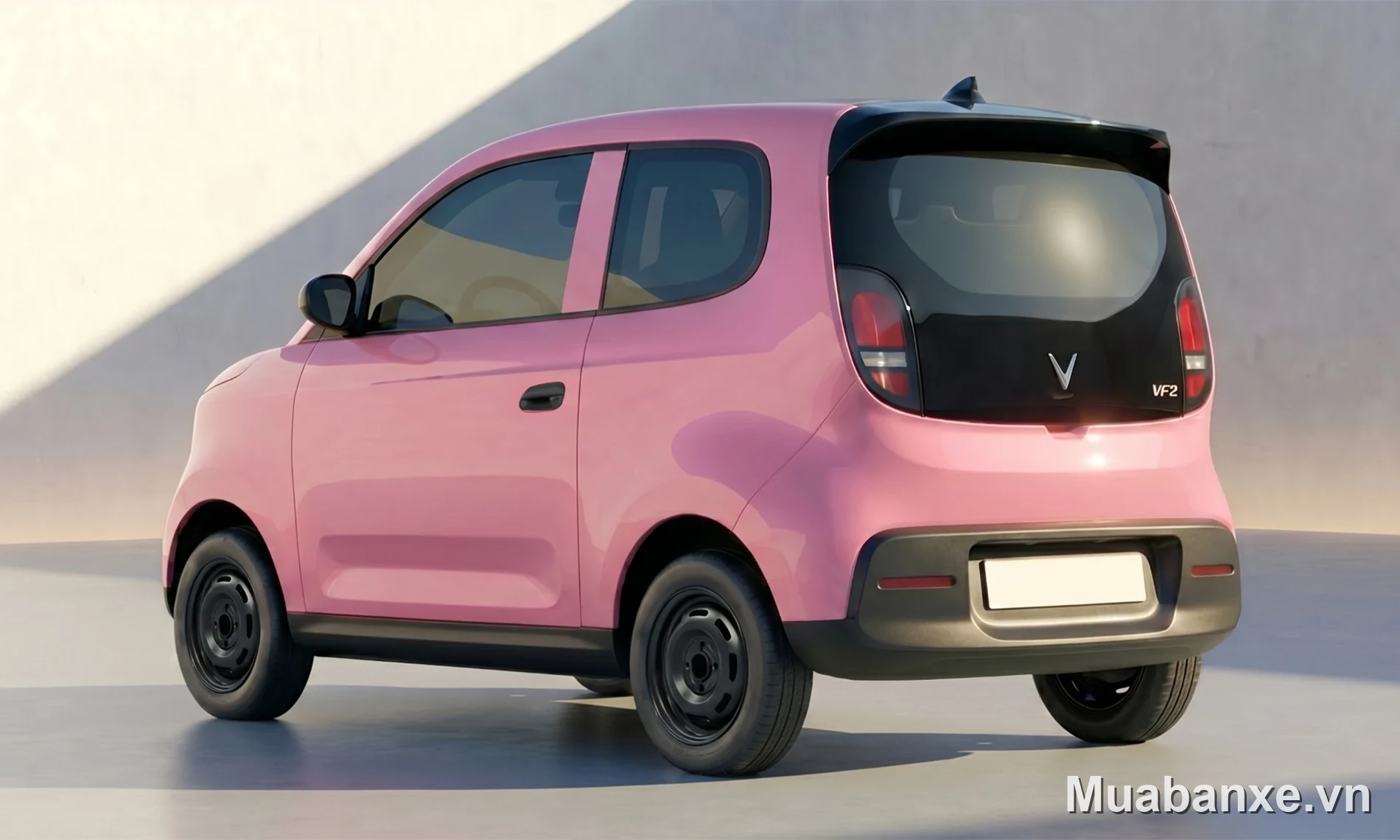 VinFast VF 2 màu hồng nhìn từ phía sau