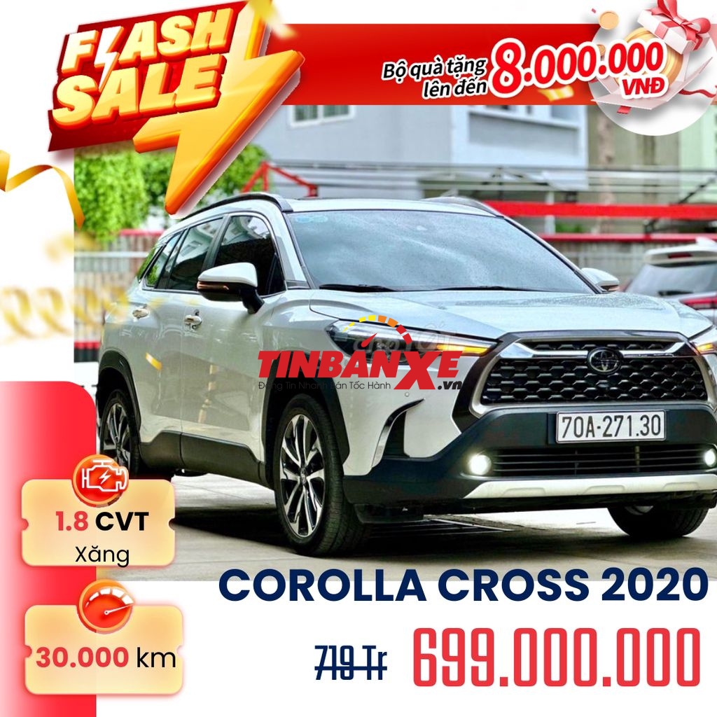 SALE 20tr Toyota Corolla Cross 1.8V 2020 30,000km