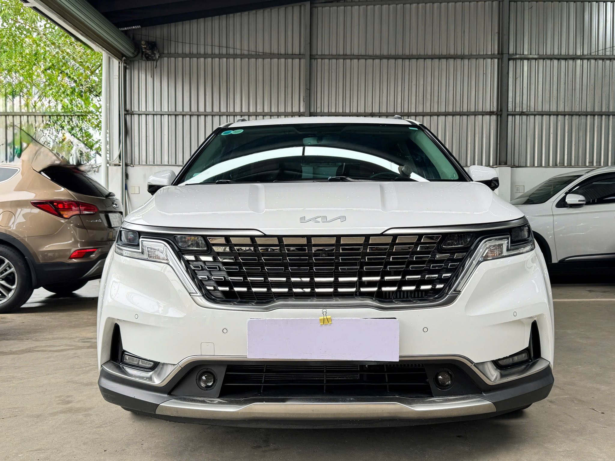 Kia Carnival 2023 Premium 2.2D 7S, màu trắng.