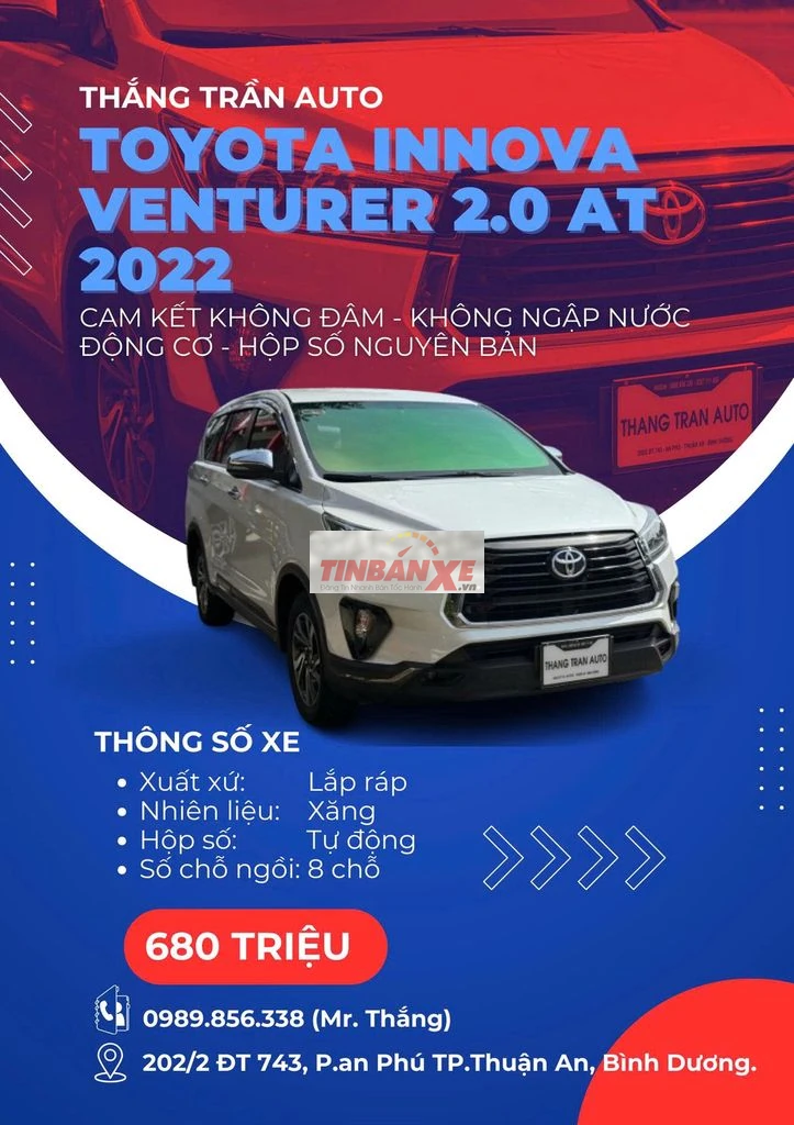 Toyota Innova Venturer 2.0 AT 2022