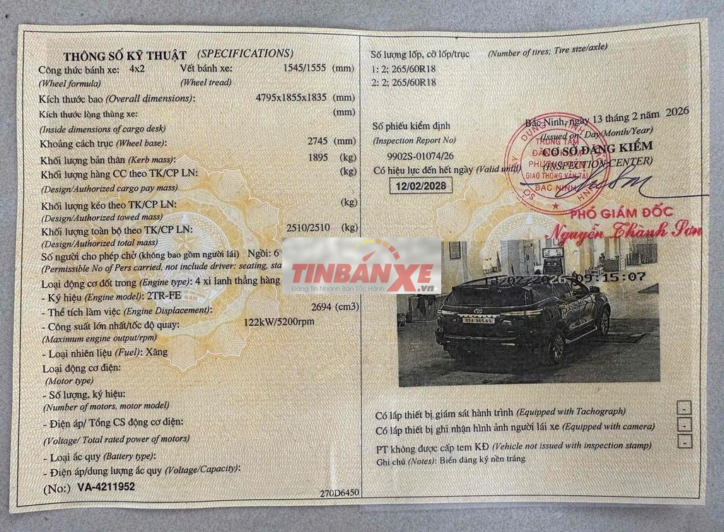 Toyota Fortuner 2022 2.7L 4x2 AT - 62068 km