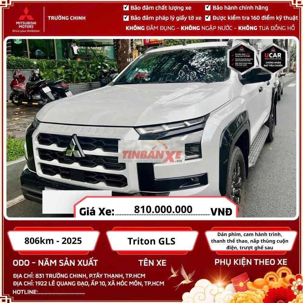 Mitsubishi Triton GLS 2025 Trắng 806 km