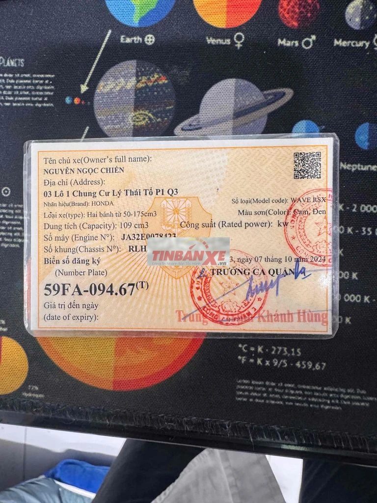 Honda Wave RSX Cam đen 33000 km