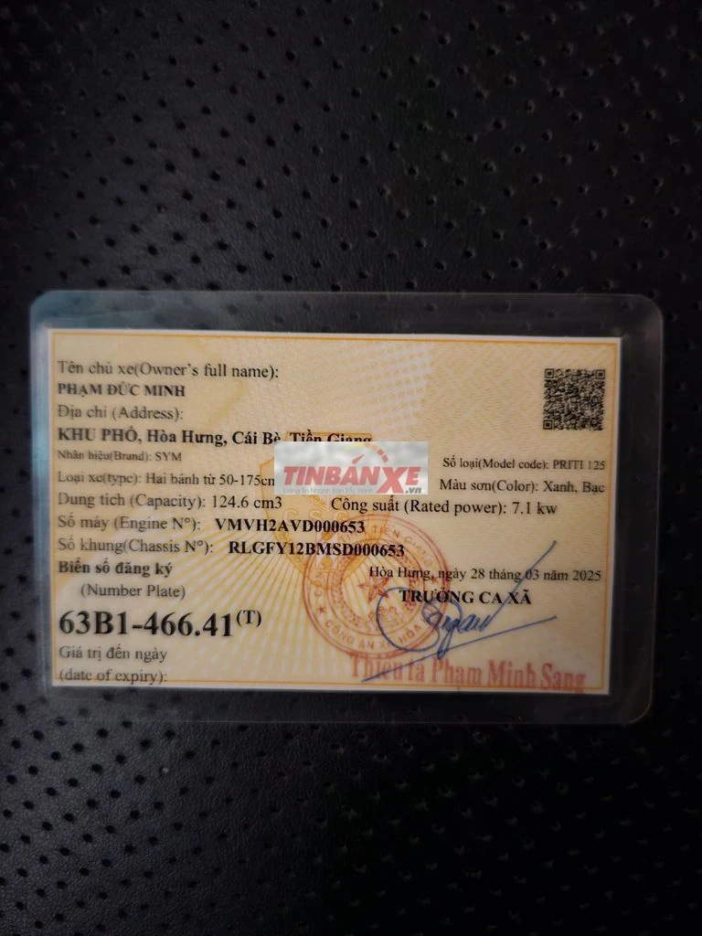 SYM PRITI 125 2025 Xanh xám 350km
