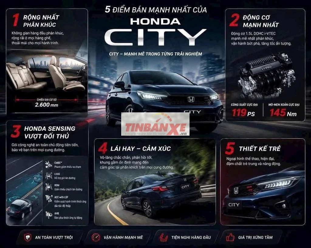 Honda City L 2026 Trắng Tự động CVT