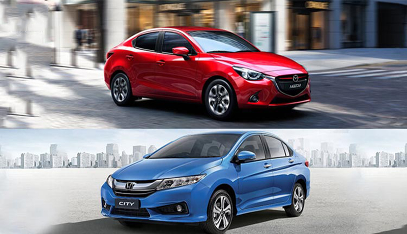 so sanh mazda 2 va honda city 1